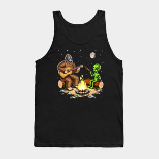 Bigfoot and Alien Camping Tank Top